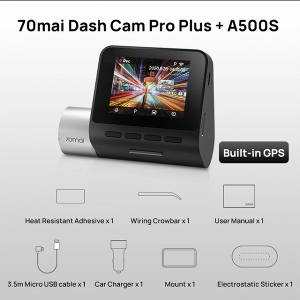 DVR 70mai Dash Cam Pro Plus A500S 1944P ADAS GPS